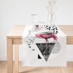 - Runner-2466-1 - Realhomes Martı Desenli Flamingo Temalı Dijital Baskılı Runner Realhomes