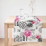 - Runner-2467-1 - Realhomes  Bal Peteği Temalı Nilüfer Çiçeği Motifli Dekoratif Runner Realhomes