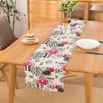 - Runner-2467 - Realhomes  Bal Peteği Temalı Nilüfer Çiçeği Motifli Dekoratif Runner Realhomes