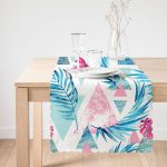 - Runner-2474-1 - Realhomes  Palmiye Desenli Geometrik Şekiller Dekoratif Runner Realhomes