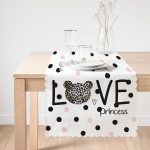 - Runner-2481-1 - Realhomes Love Princess Motifli Dijital Baskılı Dekoratif Runner Realhomes