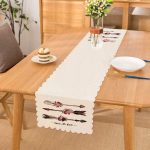 Kahverengi Ok Çizimli Çiçek Desenli Dekoratif Runner Realhomes