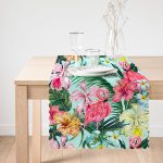 Yalnız Flamingo Motifli Dijital Baskılı Runner Realhomes