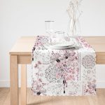 - Runner-2496-1 - Realhomes Pudra Renk İşleyen Çarklar Motifli Dekoratif Runner Realhomes