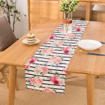 - Runner-2498 - Realhomes  Mavi Çizgiler Desenli Dijital Baskılı Runner Realhomes