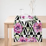 Geometrik Elmas Çizimli Dijital Baskılı Runner Realhomes