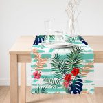 Turkuaz Çiçek Şöleni Modern Dijital Baskılı Runner Realhomes