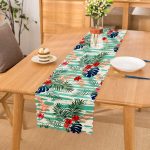 Turkuaz Çiçek Şöleni Modern Dijital Baskılı Runner Realhomes