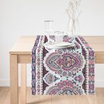 Lila Renk Çini Baskılı Dekoratif Runner Realhomes