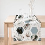 - Runner-2513-1 - Realhomes  Hava Durumu Temalı Bal Peteği Motifli Dijital Baskılı Runner Realhomes