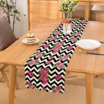 - Runner-2517 - Realhomes  Zigzag Zebra Temalı Gül Motifli Modern Runner Realhomes