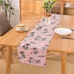 Pudra Renk Temalı Palmiye Adası Dijital Baskılı Runner Realhomes