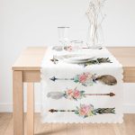 Çiçekli Mızrak Motifli Dijital Baskılı Runner Realhomes