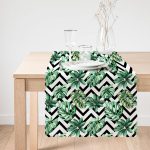 - Runner-2538-1 - Realhomes  Zigzag Siyah Beyaz Şerit Temalı Yaprak Çizimi Runner Realhomes