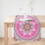 - Runner-2541-1 - Realhomes Çiçek Halkası Motifli Modern Dijital Baskılı Runner Realhomes