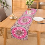 - Runner-2541 - Realhomes Çiçek Halkası Motifli Modern Dijital Baskılı Runner Realhomes