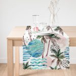 - Runner-2542-1 - Realhomes  Palmiye Desenli Gezegen Baskılı Dijital Baskılı Runner Realhomes