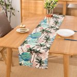 - Runner-2542 - Realhomes  Palmiye Desenli Gezegen Baskılı Dijital Baskılı Runner Realhomes