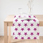 Eflatun Yıldız Desenli Modern Dijital Baskılı Runner Realhomes