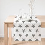 - Runner-2553-1 - Realhomes  Gri Yıldız Şekilli Dekoratif Runner Realhomes