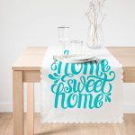 - Runner-2556-1 - Realhomes  Turkuaz Home Sweet Home Dijital Baskılı Runner Realhomes