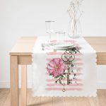 Anahtar Motifli Çiçek Desenli Çizgili Runner Realhomes