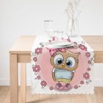 - Runner-264-1 - Realhomes Kurdeleli Sevimli Baykuş Dijital Baskılı Dekoratif Runner Realhomes