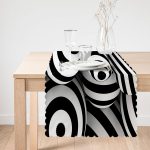 Siyah Beyaz 3 Boyutlu Küreler Dijital Baskılı Runner Realhomes