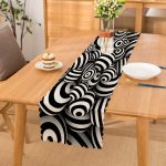 Siyah Beyaz 3 Boyutlu Küreler Dijital Baskılı Runner Realhomes