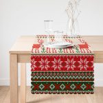 Yılbaşı Geyikleri ve Ağaçlar Baskılı Dekoratif Runner Realhomes