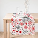 - Runner-3030-1 - Realhomes  Yılbaşı Motifleri Dijital Baskılı Dekoratif Runner Realhomes