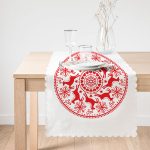 - Runner-3048-1 - Realhomes  Geometrik Yılbaşı Geyikleri Dijital Baskılı Runner Realhomes