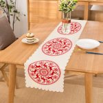 - Runner-3048 - Realhomes  Geometrik Yılbaşı Geyikleri Dijital Baskılı Runner Realhomes