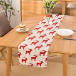 Gri Zeminli Kırmızı Geyik Motifli Özel Tasarım Modern Runner Realhomes