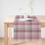 Gri Zeminli Ekose Desenli Dekoratif Runner Realhomes