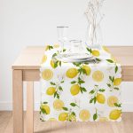 - Runner-3100-1 - Realhomes  Limon Desenli İlkbahar Renkleri Dijital Baksılı Runner Realhomes