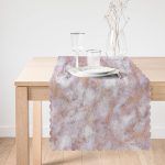 Pudra Renkli Mermer Desenli Dijital Baskılı Runner Realhomes