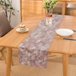 Pudra Renkli Mermer Desenli Dijital Baskılı Runner Realhomes