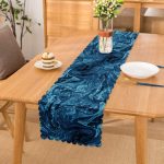 Mavi Ebru Motifleri Dijital Baskılı Runner Realhomes