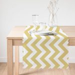 Zikzak Desen Dijital Baskılı Dekoratif Runner Realhomes