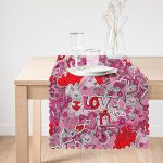 - Runner-3219-1 - Realhomes Pembe Zeminli Love You Temalı Modern Runner Realhomes