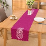 - Runner-3221 - Realhomes  Fuşya Zeminde Ananas Desenli Modern Tasarım Runner Realhomes