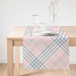 - Runner-3334-1 - Realhomes  Pembe Zeminli Ekose Desenli Özel Tasarım Runner Realhomes