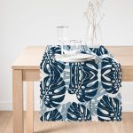 - Runner-3337-1 - Realhomes  Mavi Renkli Palmiye Yaprakları Dijital Baskılı Runner Realhomes