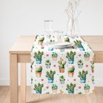 Saksıda Sevimli Kaktüsler Tasarımlı Dekoratif Modern Runner Realhomes