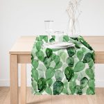 - Runner-3343-1 - Realhomes Suluboya Kaktüs Tasarımlı Dijital Baskılı Dekoratif Runner Realhomes