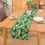 - Runner-3343 - Realhomes Suluboya Kaktüs Tasarımlı Dijital Baskılı Dekoratif Runner Realhomes