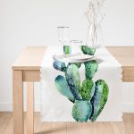 - Runner-3356-1 - Realhomes Suluboya Kaktüs Çizimli Modern Tasarım 3D Runner Realhomes