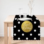 - Runner-3370-1 - Realhomes  Siyah Zeminde Sweet Holiday Tasarımlı Dijital Baskılı Runner Realhomes