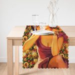 - Runner-3378-1 - Realhomes  Mutluluk Çiçekleri Vintage Tasarımlı Dijital Baskılı Runner Realhomes